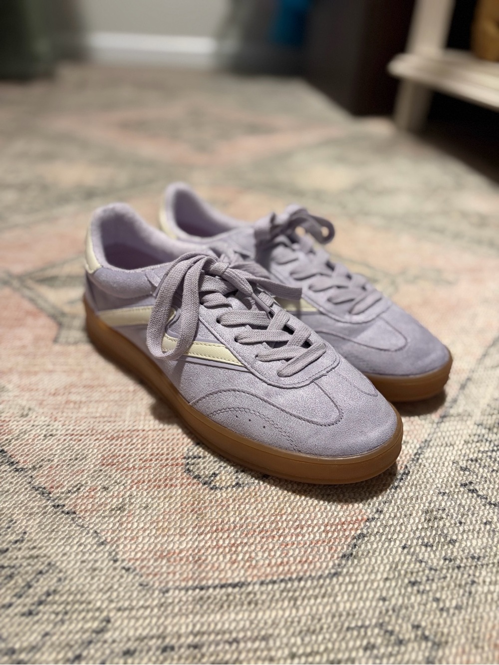 Madden Girl Lavender Suede Sneakers with Gum Sole